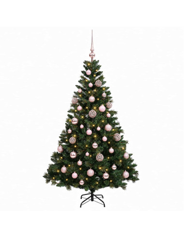 Albero di Natale Artificiale con Palline 120 cm 150 LED