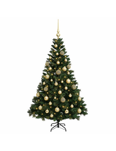 Albero di Natale Artificiale con Palline 120 cm 150 LED