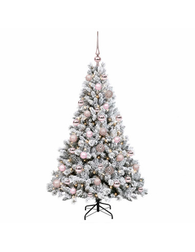 Albero di Natale artificiale con palline 120 cm 150 LED