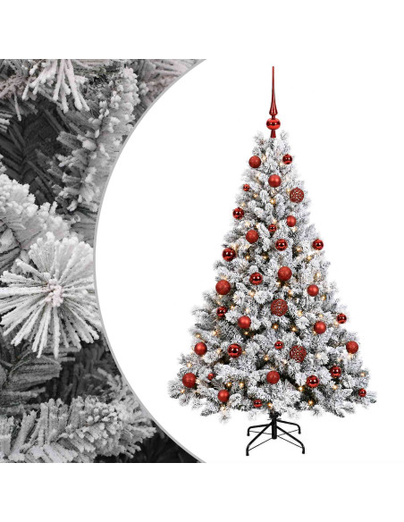 Albero di Natale Artificiale con Palline 120 cm 150 LED