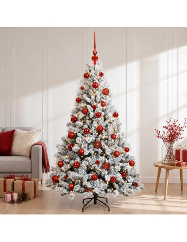 Albero di Natale Artificiale con Palline 120 cm 150 LED