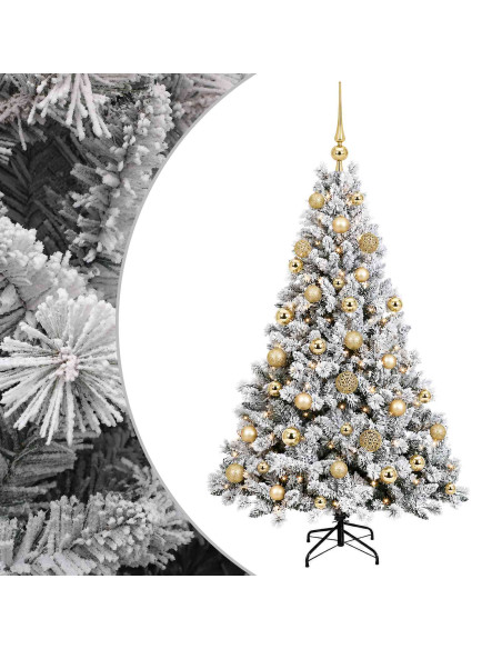 Albero di Natale Artificiale con Palline 120 cm 150 LED