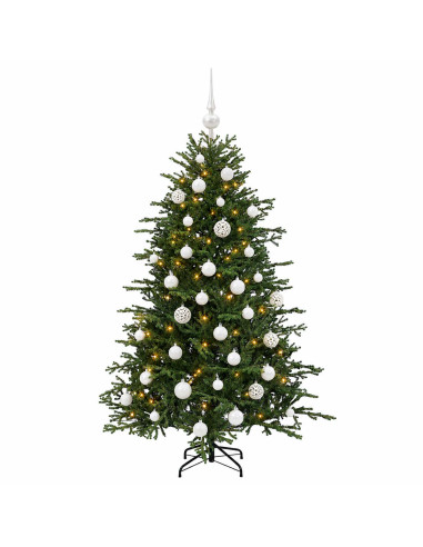 Albero di Natale artificiale con palline 120 cm 150 LED
