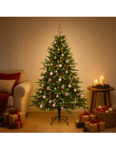Albero di Natale artificiale con palline 120 cm 150 LED 2