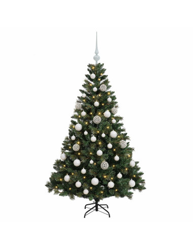 Albero di Natale Artificiale con Palline 120 cm 150 LED