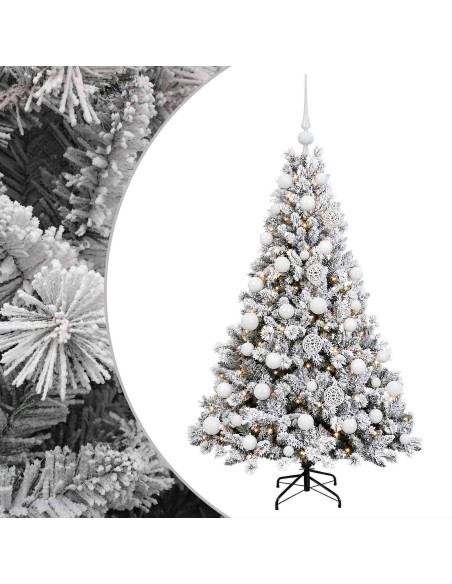 Albero di Natale Artificiale con Palline 120 cm 150 LED