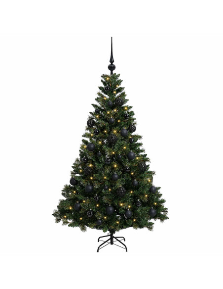 Albero di Natale artificiale con palline 120 cm 150 LED