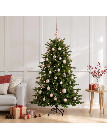 Albero di Natale artificiale con palline 120 cm 150 LED