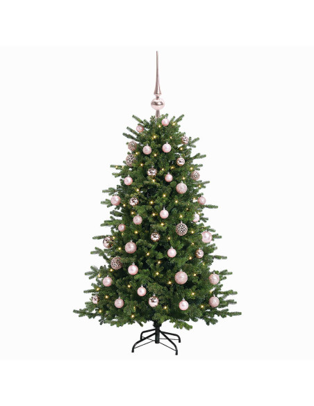 Albero di Natale artificiale con palline 120 cm 150 LED
