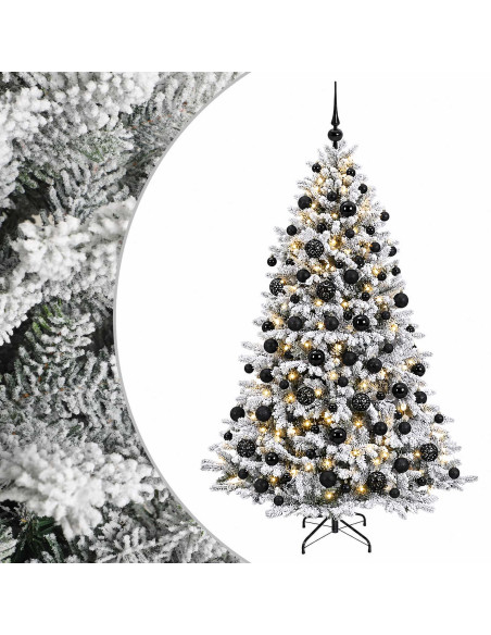 Albero di Natale Artificiale con Palline 210 cm 300 LED