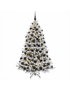 Albero di Natale Artificiale con Palline 210 cm 300 LED 2