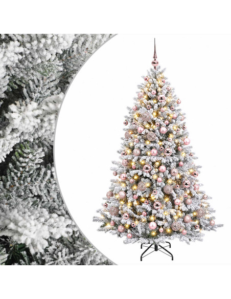 Albero di Natale Artificiale con Palline 210 cm 300 LED