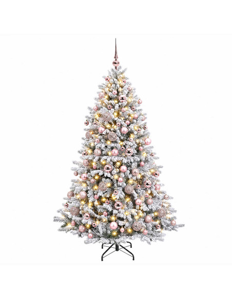 Albero di Natale Artificiale con Palline 210 cm 300 LED