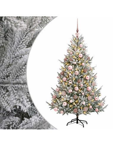 Albero di Natale artificiale con palline 210 cm 300 LED