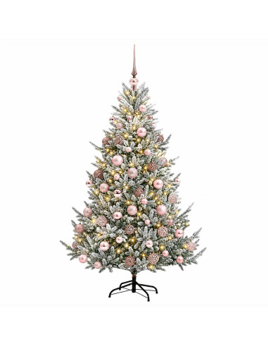 Albero di Natale artificiale con palline 210 cm 300 LED