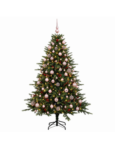 Albero di Natale artificiale con palline 240 cm 300 LED
