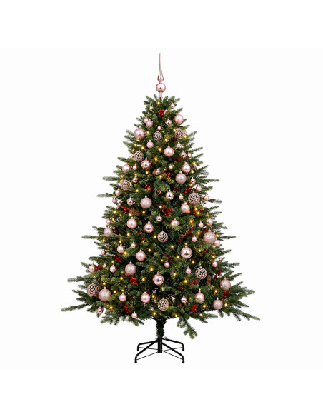 Albero di Natale artificiale con palline 180 cm 300 LED
