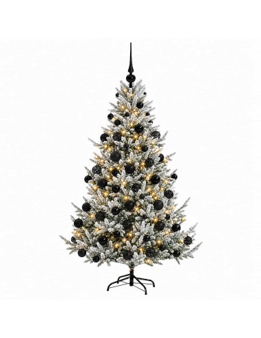 Albero di Natale artificiale con palline 210 cm 300 LED