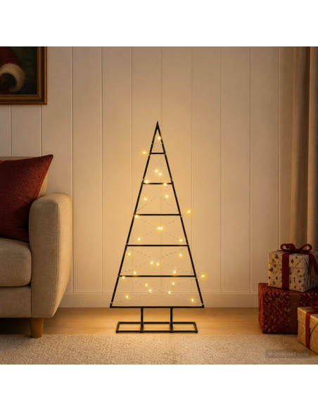 Albero di Natale in metallo KUOPIO 90 cm Bianco caldo