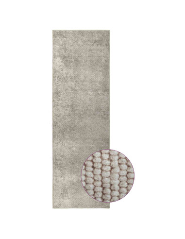 Tappeto Beige 50 x 200 cm 100% Poliestere 3 mm Lavabile