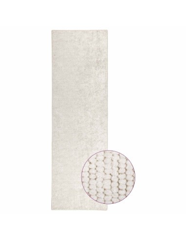 Tappeto Crema 100 x 200 cm 100% Poliestere 3 mm Lavabile