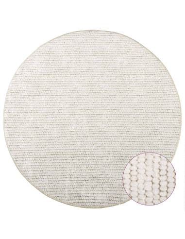 Tappeto Crema Ø 120 cm 100% Poliestere 3 mm Lavabile