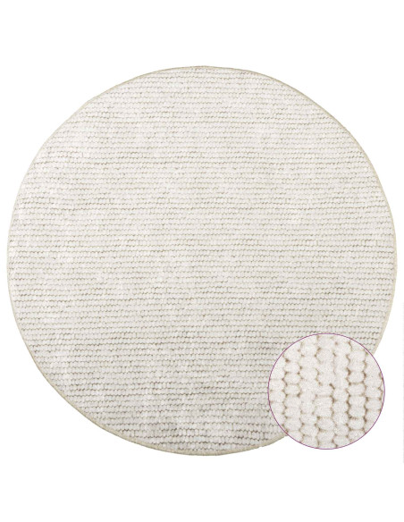 Tappeto Crema Ø 120 cm 100% Poliestere 3 mm Lavabile