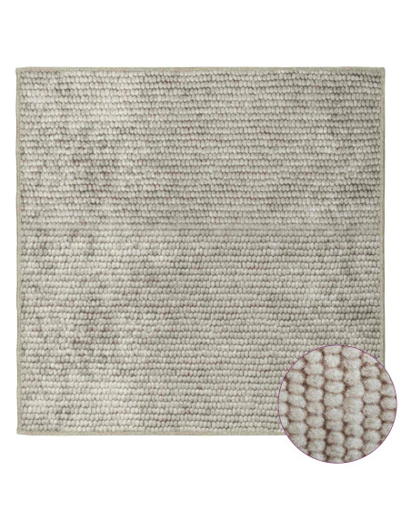 Tappeto Beige 100 x 100 cm 100% Poliestere 3 mm Lavabile