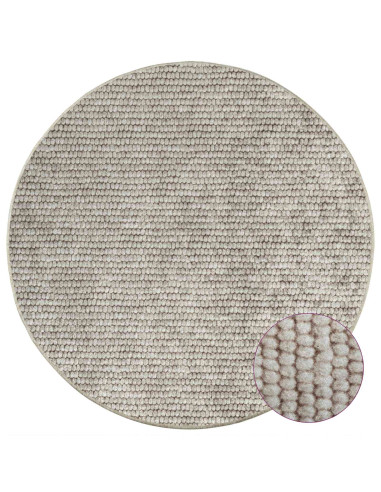 Tappeto Beige Ø 120 cm 100% Poliestere 3 mm Lavabile