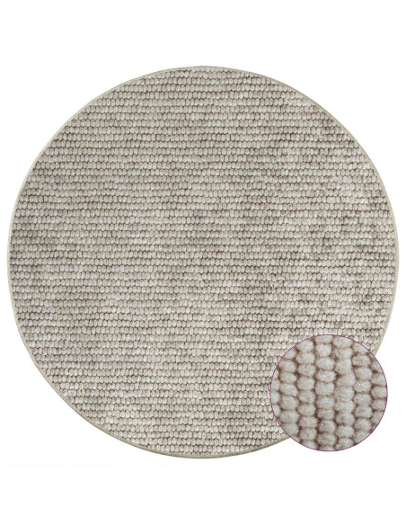 Tappeto Beige Ø 120 cm 100% Poliestere 3 mm Lavabile