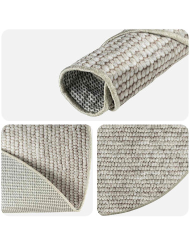 Tappeto Beige Ø 120 cm 100% Poliestere 3 mm Lavabile