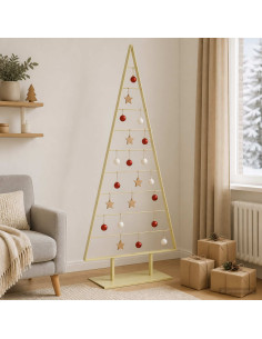 Albero di Natale in metallo KUOPIO 210 cm Acciaio Oro