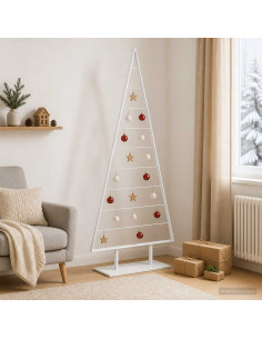 Albero di Natale in metallo KUOPIO 210 cm Acciaio Bianco