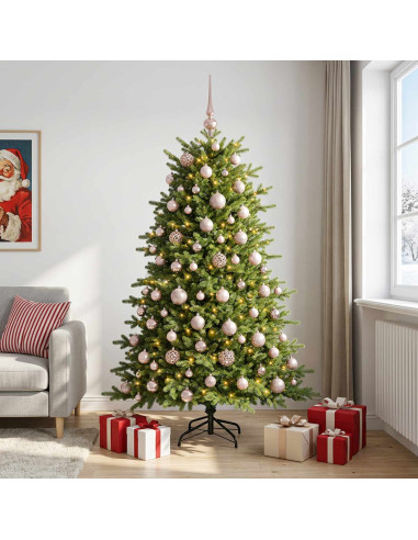 Albero di Natale artificiale con palline 240 cm 300 LED