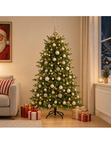Albero di Natale artificiale con palline 240 cm 300 LED