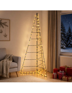 Albero di Natale in metallo KUOPIO 210 cm Bianco caldo Acciaio