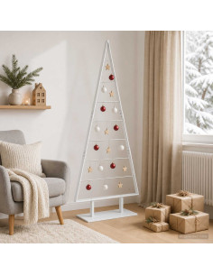Albero di Natale in metallo KUOPIO 150 cm Acciaio Bianco