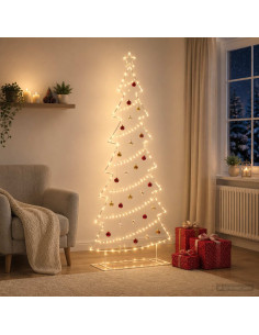 Albero di Natale in metallo con supporto KUOPIO 210 cm Acciaio
