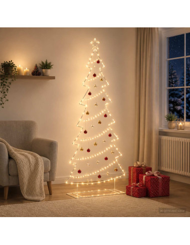 Albero di Natale in metallo con supporto KUOPIO 210 cm Acciaio