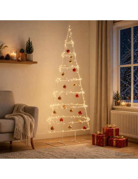 Albero di Natale in metallo con supporto KUOPIO 210 cm Acciaio