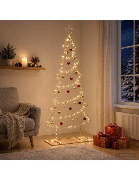 Albero di Natale in metallo con supporto KUOPIO 180 cm Acciaio