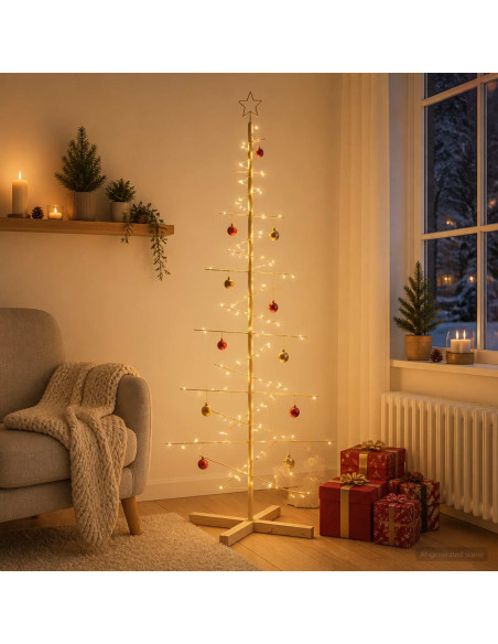 Albero di Natale in metallo con supporto KUOPIO 180 cm Acciaio