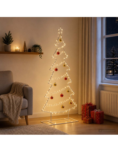 Albero di Natale in metallo con supporto KUOPIO 180 cm Acciaio