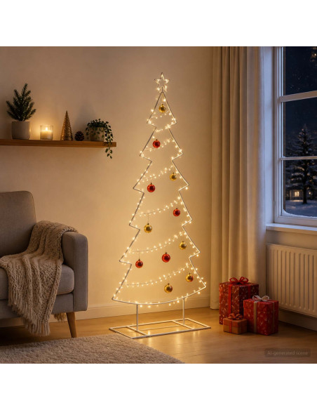Albero di Natale in metallo con supporto KUOPIO 180 cm Acciaio