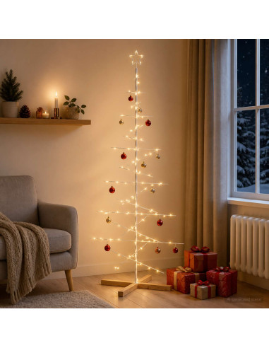 Albero di Natale in metallo con supporto KUOPIO 180 cm Acciaio
