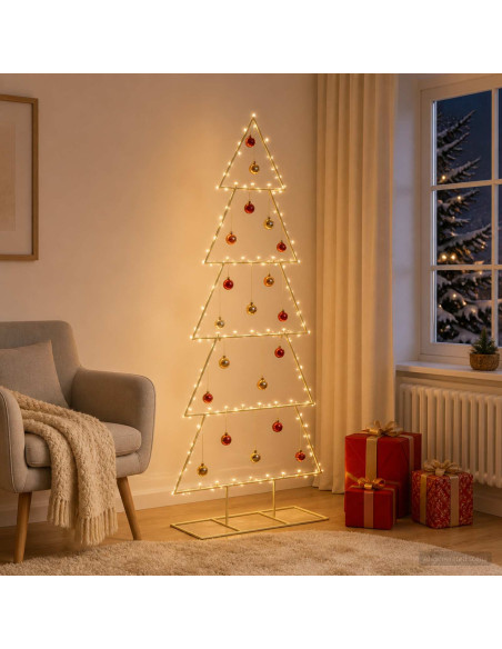 Albero di Natale in metallo con supporto KUOPIO 150 cm Acciaio