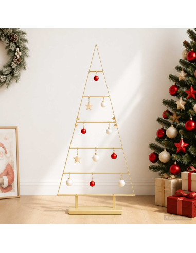 Albero di Natale in metallo KUOPIO 90 cm Acciaio Oro