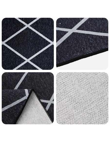 Tappeto ORIZ Motivo a diamante nero 240 x 340 cm