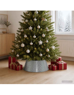 Gonna per albero di Natale A forma di cono Argento Ø 62 x 25 cm