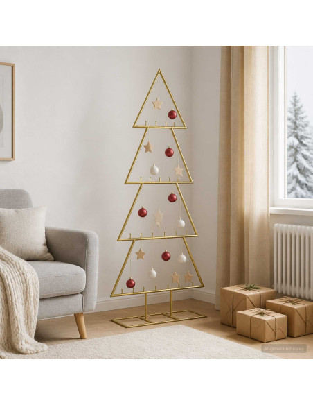 Albero di Natale in metallo con supporto KUOPIO 125 cm Acciaio